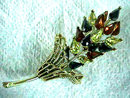 CORO Autumn Brooch Rhinestones Vintage Beauty!