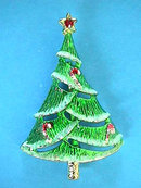 BJ Christmas Tree Pin Candy Canes Vintage