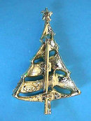 BJ Christmas Tree Pin Candy Canes Vintage