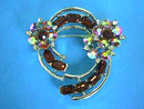 LISNER AB Topaz Rhinestones Pin Brooch Vintage