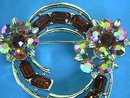 LISNER AB Topaz Rhinestones Pin Brooch Vintage