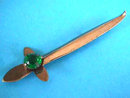 OLD Sword Brooch Pin Green Stone Lg Kilt