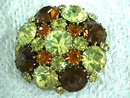 Fall Colors Cushion Pin Brooch Vintage Stunning