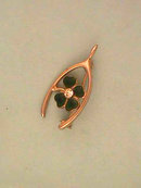Wishbone Enamel Pin Clover Rhinestone Vintage