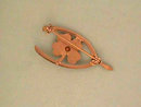 Wishbone Enamel Pin Clover Rhinestone Vintage