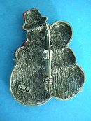 Mr Mrs Snowman Pin Enamel Signed So Cute!