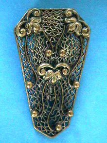 Czech Fur Clip Pin Brooch Filigree OLD