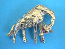 Silver Giraffe Pin Amethyst Eyes R/S Belly Vintage Nice