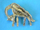 Silver Giraffe Pin Amethyst Eyes R/S Belly Vintage Nice