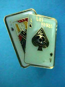 Las Vegas Gambling Pin Blinks Ace Jack Cards
