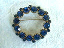Sapphire Blue Pin Brooch Prong Set Lg Vintage
