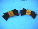 BAKELITE Bow Shoe Clips Black Velvet Fabulous