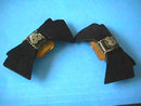 BAKELITE Bow Shoe Clips Black Velvet Fabulous