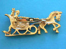 Christmas Sleigh Pin, Enameled, People,Gifts,Signed