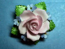 DENTON Rose Brooch Pin Porcelain Vintage Perfect