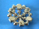 PINK Rhinestones Pin Brooch Prong Set Vintage