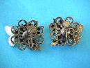 Butterfly Filigree Faux Coral Earrings Vintage
