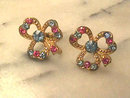 Pretty Trefoil Earrings Pastel Vintage Book Piece
