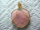 Rose Quartz Heart Pendant Artisan Wire Wrap
