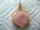 Rose Quartz Heart Pendant Artisan Wire Wrap