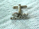 BILL Cufflinks Cuff Link Script Silver Vintage