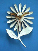 1960s Flower Pin Oranges Vintage Flower Power Enamel