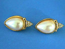 Richelieu Faux Pearl Earrings Rhinestones