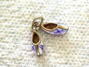 Vintage Sterling Delft Enameled Dutch Shoes 1940s