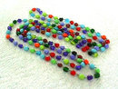 Glass Beaded Necklace Multiple Colors Vint 61 Inches