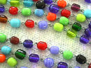 Glass Beaded Necklace Multiple Colors Vint 61 Inches