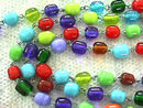 Glass Beaded Necklace Multiple Colors Vint 61 Inches