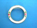Guilloche Roses Pin Brooch Vintage