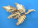 Signed Fern Pin Brooch Texture Vintage