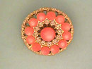 Pink Moonglow Pin Filigree Rhinestones Vintage