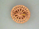 Pink Moonglow Pin Filigree Rhinestones Vintage
