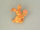 Bunny Rabbit Flower Pin Rhinestone So Cute!