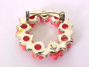 Coral Flowers Pin Salmon Vintage Roses