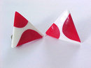 Red White MOD Earrings Triangles Vintage