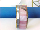 Pink Blue Bangle Bracelet 1.25 In Wide Vintage