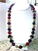 Lucite Multi Color Necklace Swirl Beads Original Tag
