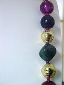Lucite Multi Color Necklace Swirl Beads Original Tag