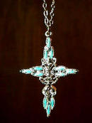 Zuni Style Turq Cross in S/T with chain