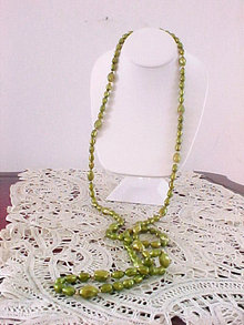 Shimmering Light Olive Necklace 54 In Vintage