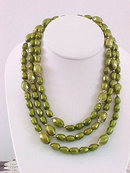 Shimmering Light Olive Necklace 54 In Vintage