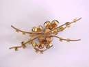 Royal Blue Crystal Rhinestones Spray Pin Vintage