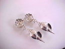 Sterling Clam Conch Shell Earrings Pierced Vintage Signed