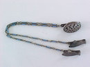 Vintage Perfumette Chatelaine Clip Art Deco Enamel Lingerie