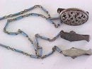 Vintage Perfumette Chatelaine Clip Art Deco Enamel Lingerie