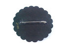 Signed Russian Lacquer Pin Scalloped Hand Painted