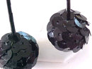 Black Sequin Earrings Drops Pierced Vintage